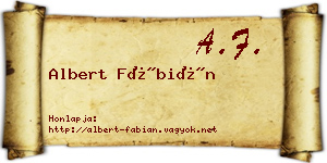 Albert Fábián névjegykártya